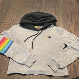 Aviator Nation Black Hoodie with Yellow Accent